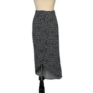 Urban Romantics black white faux wrap midi skirt size Large